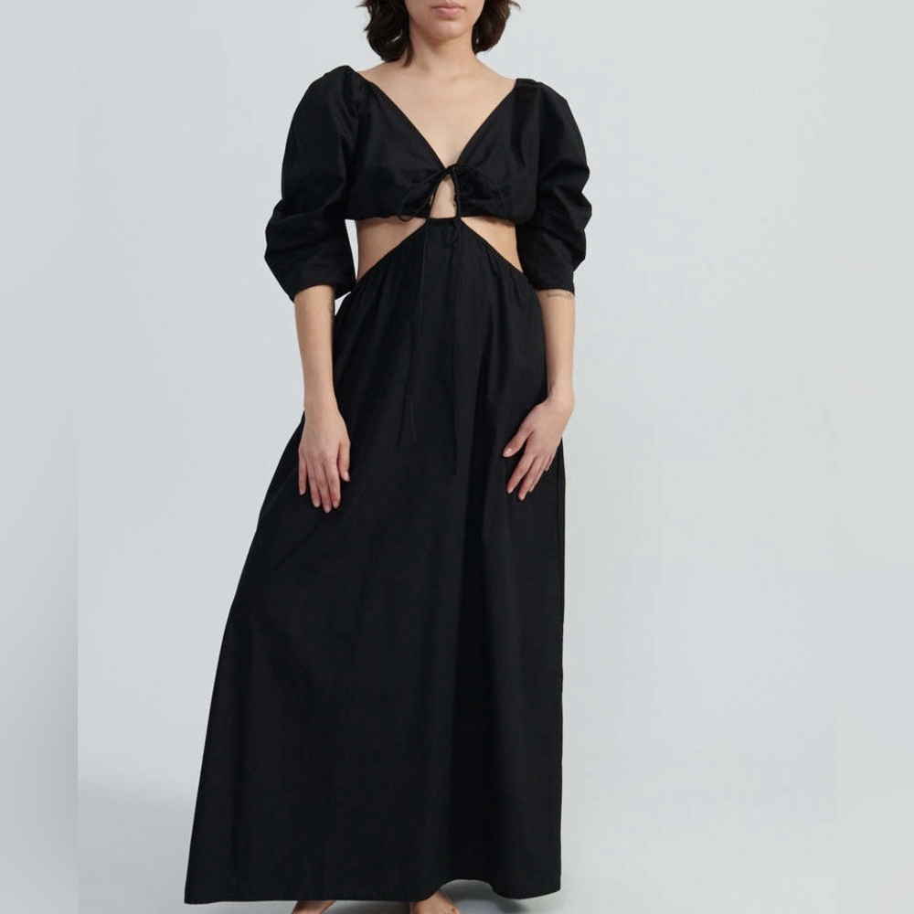 MARA HOFFMAN Shaina cutout cotton-poplin halterneck maxi dress size L